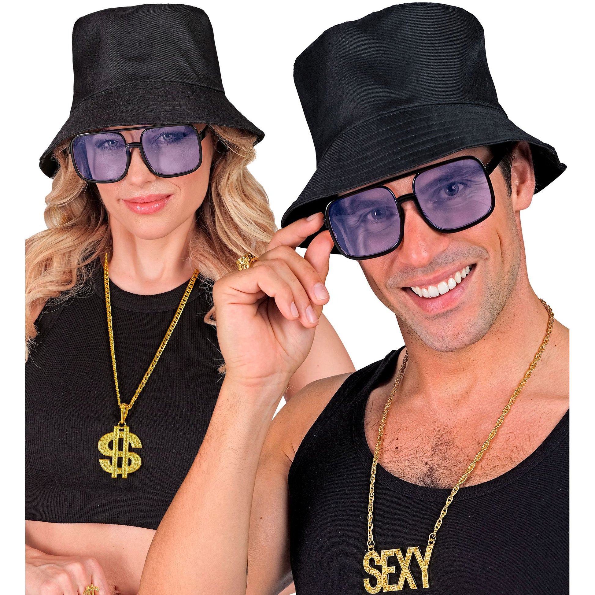 "90er JAHRE HIP HOP BRILLE MIT HELLBLAUEN GLÄSERN" – Ansicht 3
