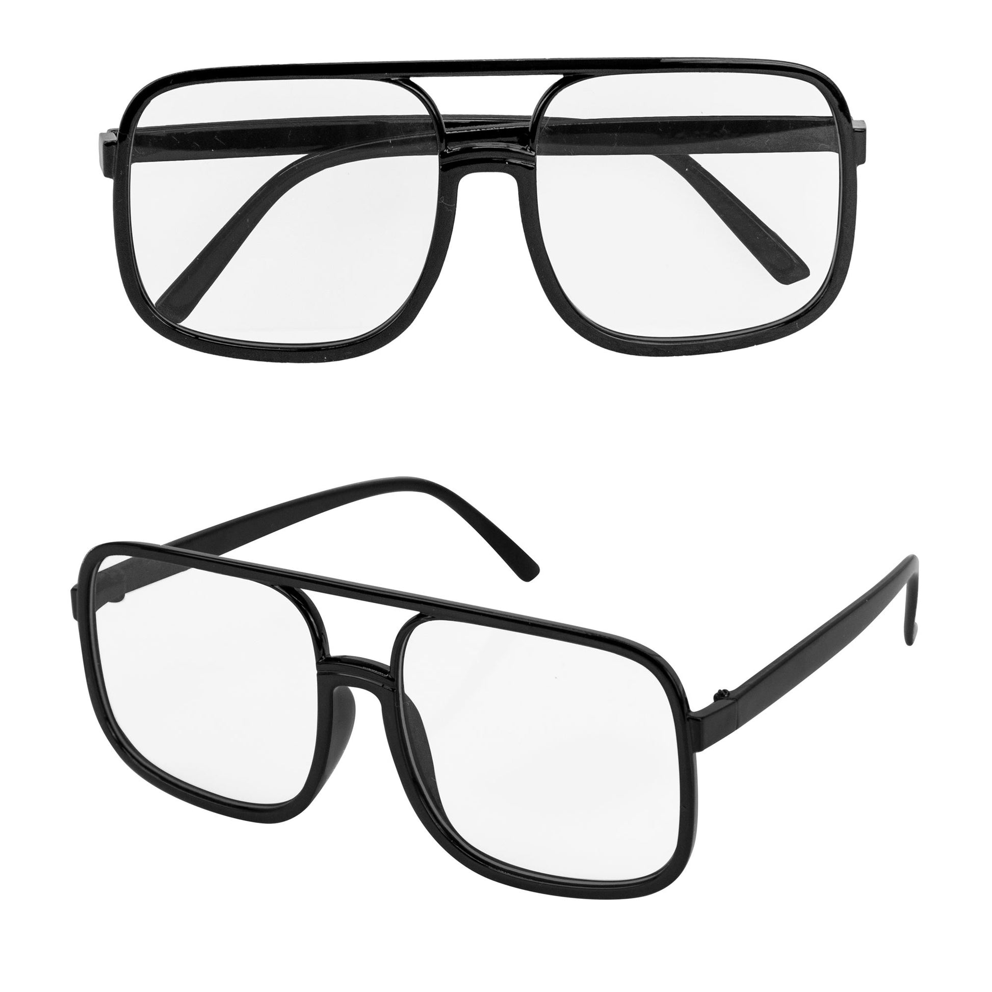 "90er JAHRE HIP HOP BRILLE MIT TRANSPARENTEN GLÄSERN" – Vorderansicht
