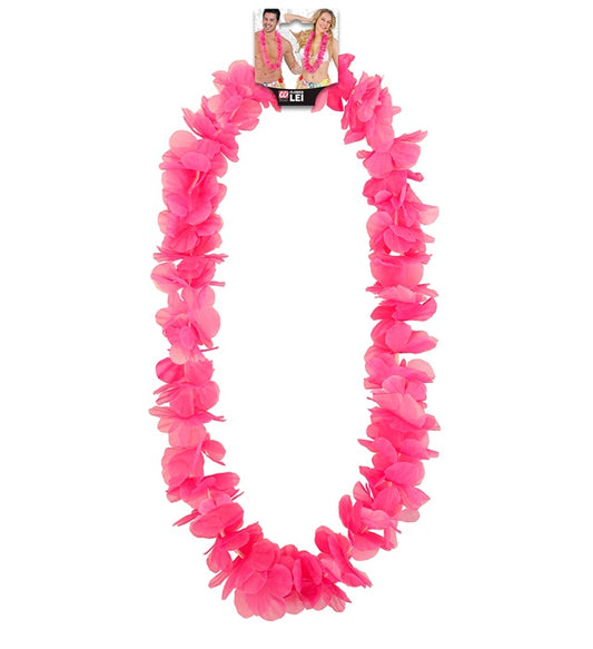 Hawaiikette rosa mit bunten Blumen als Fasnacht und Karneval Accessoire