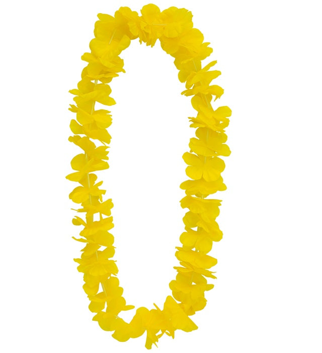 Gelbe Hawaii-Kette aus Kunststoffblüten als Fasnacht-Accessoire