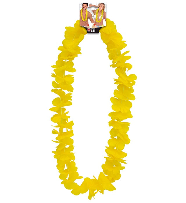 Gelbe Hawaii-Kette aus Kunststoffblüten als Fasnacht-Accessoire