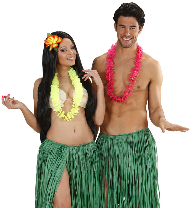 Neonfarbene Hawaiikette in vier verschiedenen Farben als Fasnachts-Accessoire