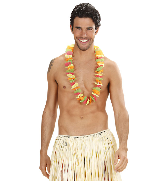 Neonfarbene Hawaiikette als auffälliges Fasnacht-Accessoire