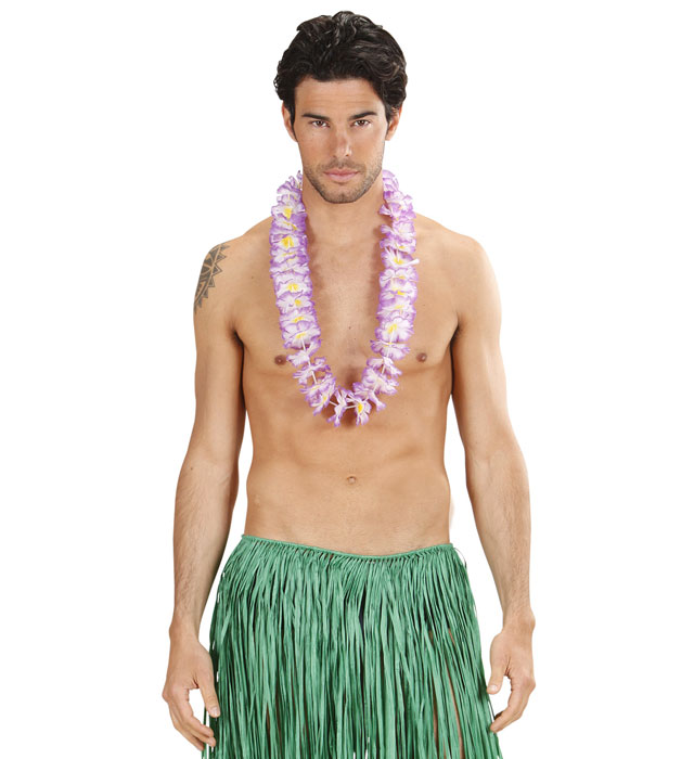 Bunte hawaiianische Halskette in verschiedenen Farben als Fasnachtsschmuck