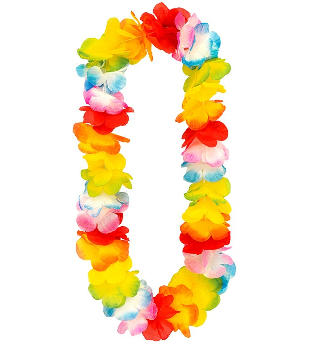 Bunte Hawaiikette mit farbigen Blumen für Fasnacht und Karneval