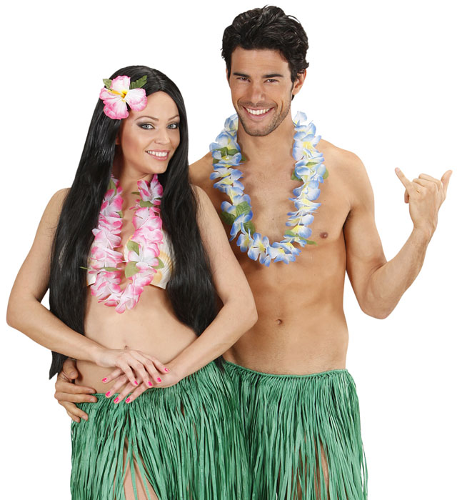 Bunte hawaiianische Halskette Honolulu mit farbenfrohen Blumen