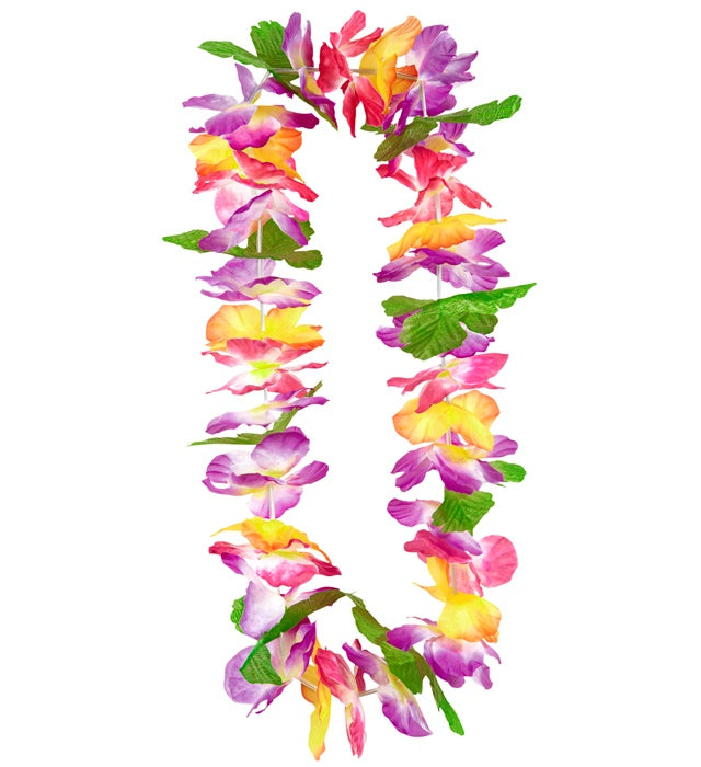 Bunte Hawaii Blumenkette als tropisches Fasnacht-Accessoire