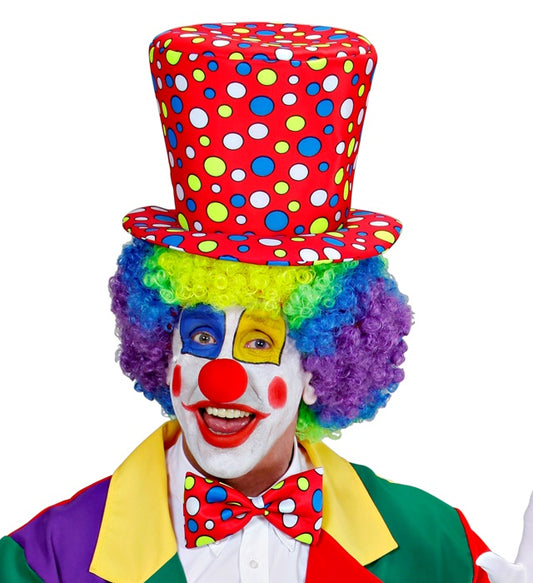Roter Zylinderhut und Fliege für Clown-Kostüm Erwachsene