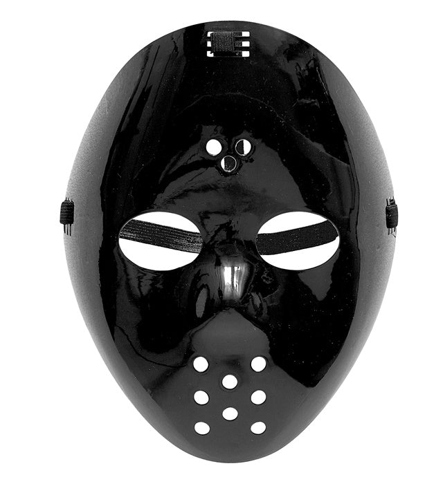Schwarze Hockey Maske als Accessoire für Fasnacht und Halloween