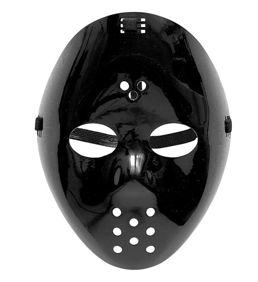 Schwarze Hockey Maske als Accessoire für Fasnacht und Halloween