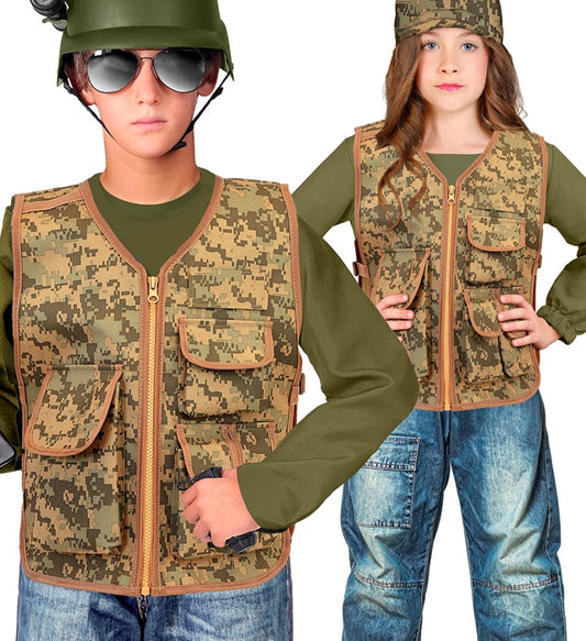 Camouflage Taktische Einsatzweste im Militärstil für Fasnacht und Karneval