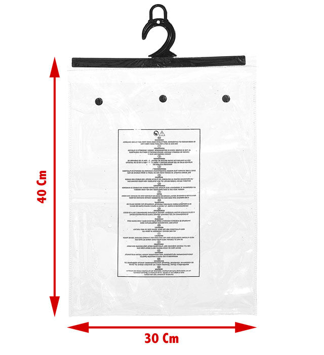 Transparenter PVC Beutel 30x40x2,5cm mit Kostüm im Inneren