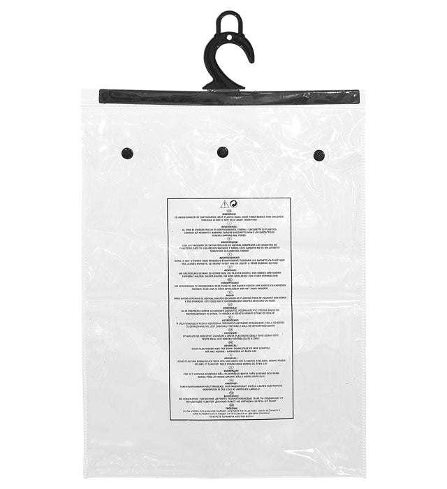 Transparenter PVC Beutel 30x40x2,5cm mit Kostüm im Inneren