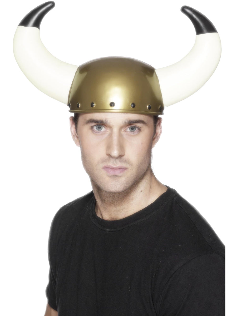 Goldener Smiffys Wikingerhelm mit grossen Hörnern