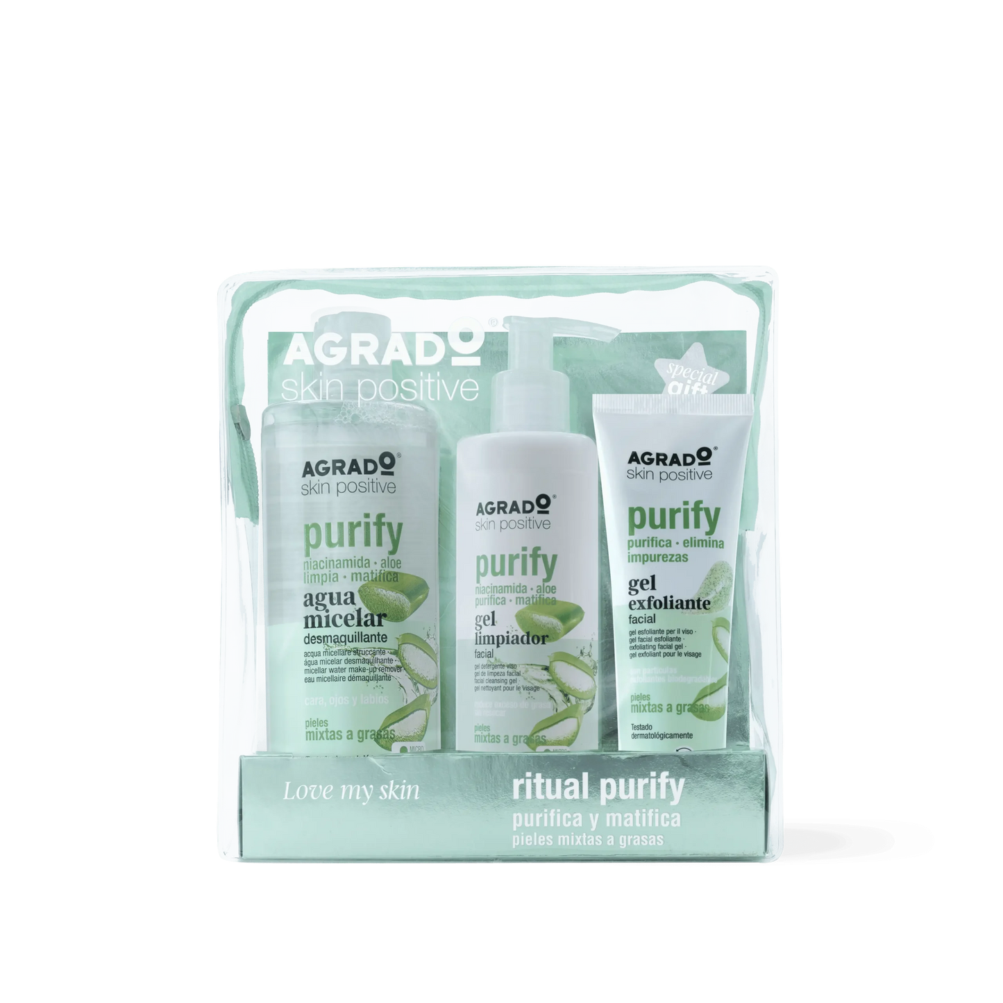 AGRADO AGRADO Neceser mit Limpiador Facial Purify Gesichtsreiniger Set Kosmetik