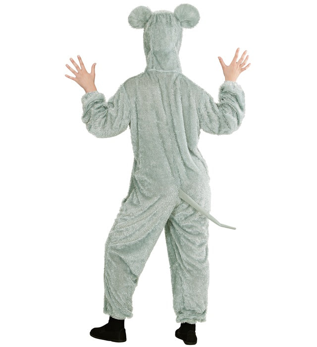 Maus-Overall mit Kapuze – Ganzkörperkostüm mit Mäuseohren für Fasnacht