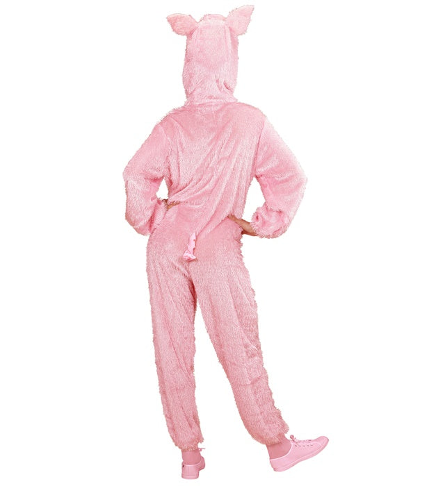 Fasnacht Kostüm Schwein-Overall mit Kapuze und Ohren