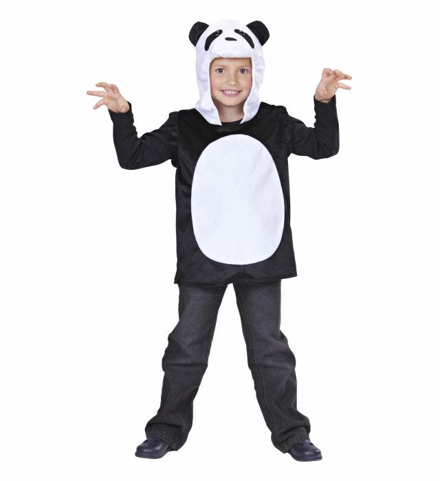 Kuschelige Panda-Weste mit Kapuze für Fasnacht und Karneval