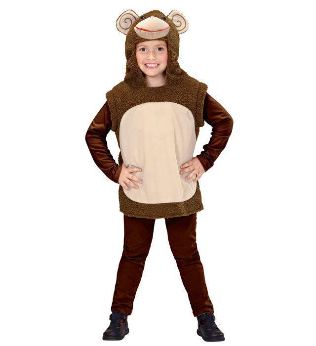 Weste mit Kapuze im Affen-Design für Fasnacht und Karneval