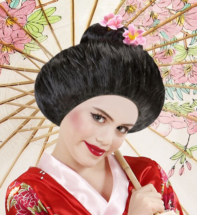 Sakura Perücke in leuchtender Farbe als Fasnacht- und Karnevalskostümzubehör