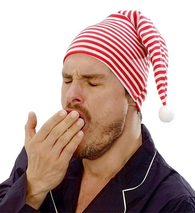 Weiss-rote Schlafmütze als Fasnacht-Accessoire