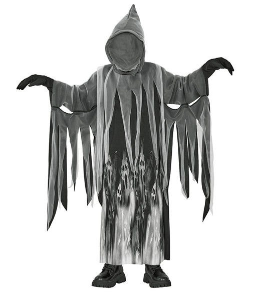 Schwarze Soul Reaper Robe mit Kapuze und unsichtbarem Gesicht für Fasnacht und Halloween