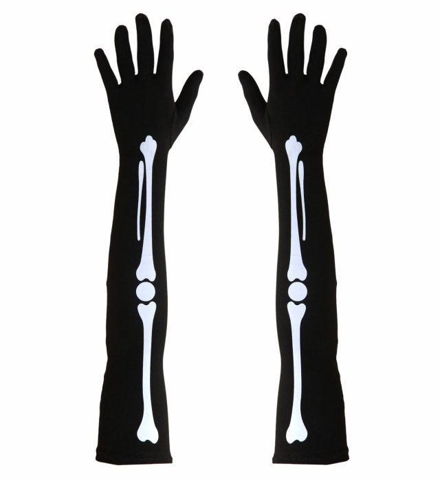 Knochen Handschuhe in realistischer Optik für Halloween- und Fasnachtskostüme