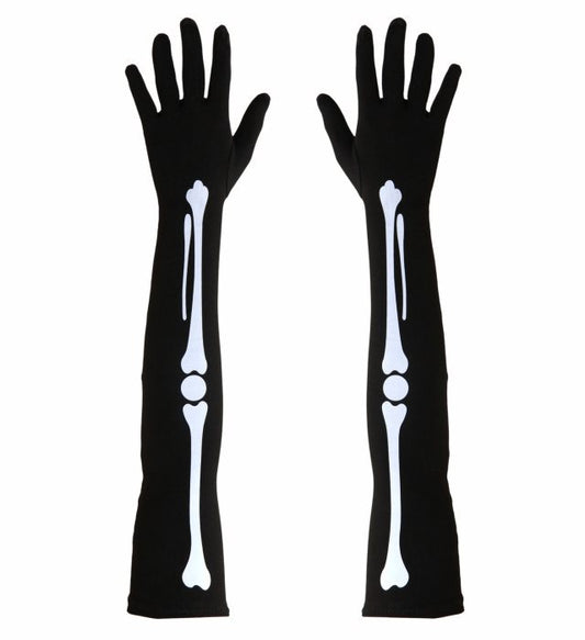 Knochen Handschuhe in realistischer Optik für Halloween- und Fasnachtskostüme