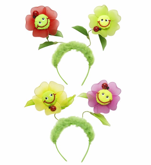 Blumenhaarreif in zwei verschiedenen Farben, ideal für Fasnacht und Mottopartys