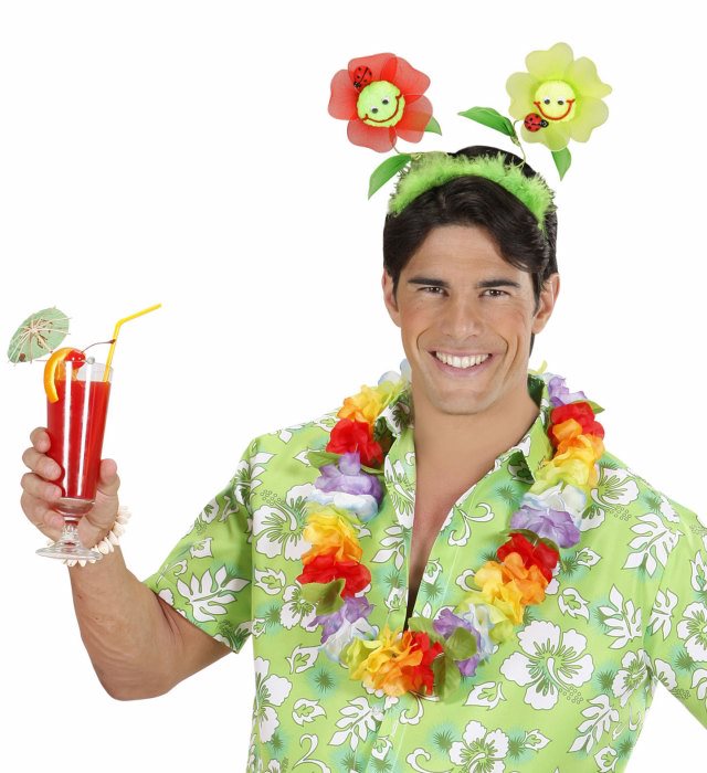 Blumenhaarreif in zwei verschiedenen Farben, ideal für Fasnacht und Mottopartys