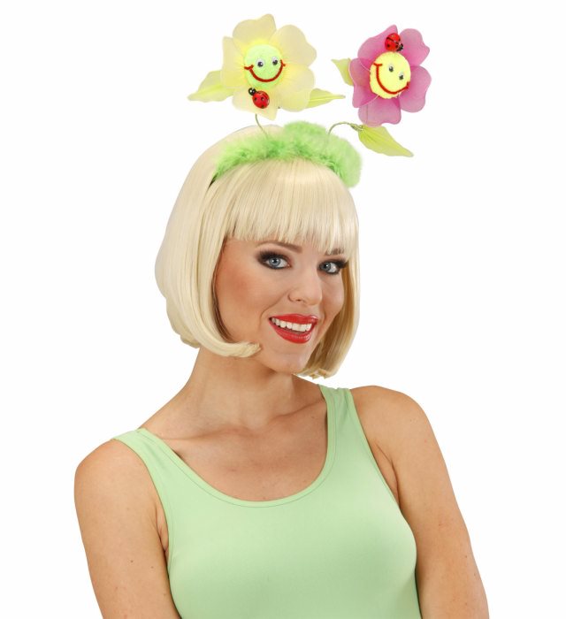 Blumenhaarreif in zwei verschiedenen Farben, ideal für Fasnacht und Mottopartys