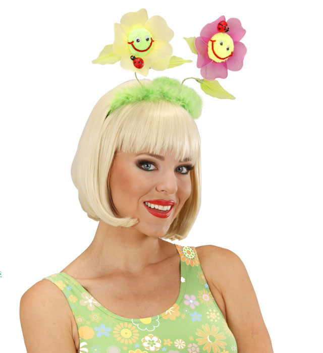 Blumenhaarreif in zwei verschiedenen Farben, ideal für Fasnacht und Mottopartys