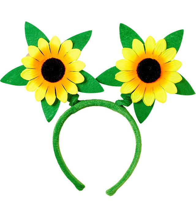 Haarreif mit großen gelben Sonnenblumen als fröhliches Kostümaccessoire