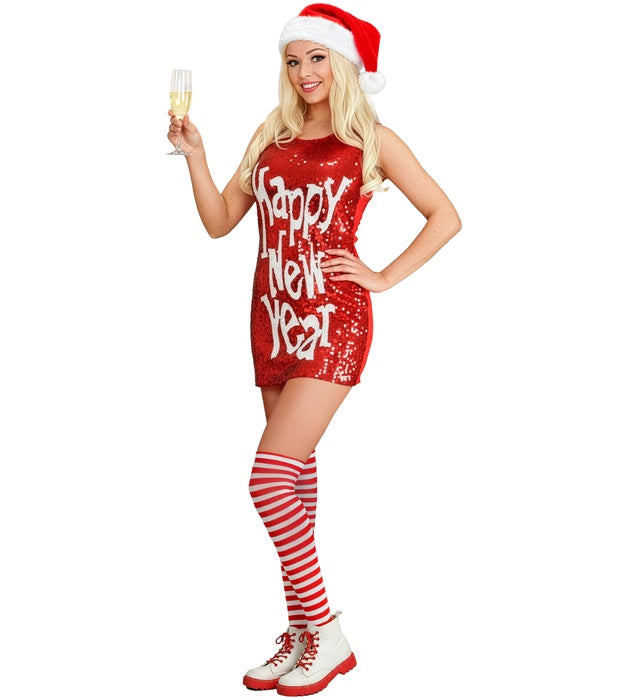 Glänzendes Pailletten-Kleid in festlichem Design für Silvester und Fasnacht