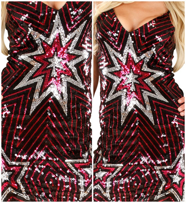Pailletten Kleid mit Sternen für Fasnacht und Karneval