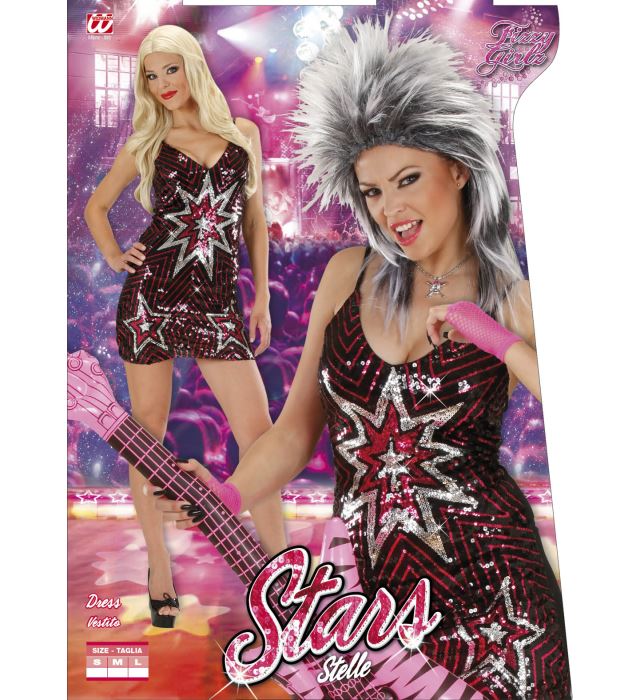 Pailletten Kleid mit Sternen für Fasnacht und Karneval