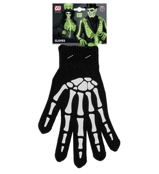 Leuchtende Skelett-Handschuhe aus Wolle, die im Dunkeln leuchten