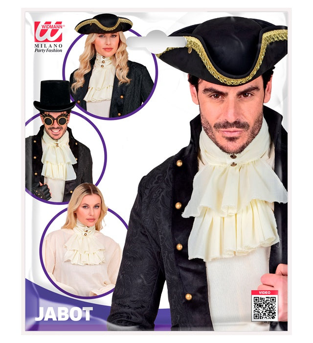 Weisses Jabot mit Rüschen als Piratenkostüm Accessoire