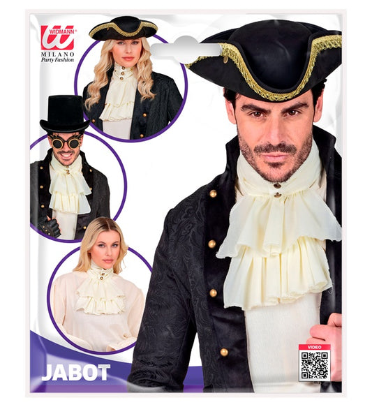 Weisses Jabot mit Rüschen als Piratenkostüm Accessoire