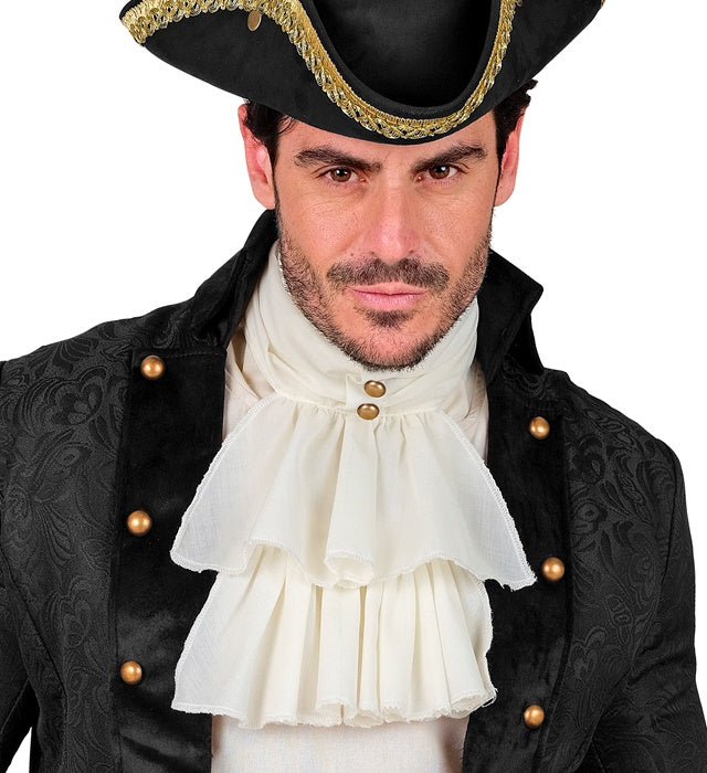 Weisses Jabot mit Rüschen als Piratenkostüm Accessoire