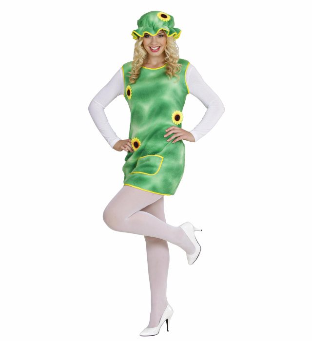Garten-Kleid mit passendem Hut als Fasnachtskostüm