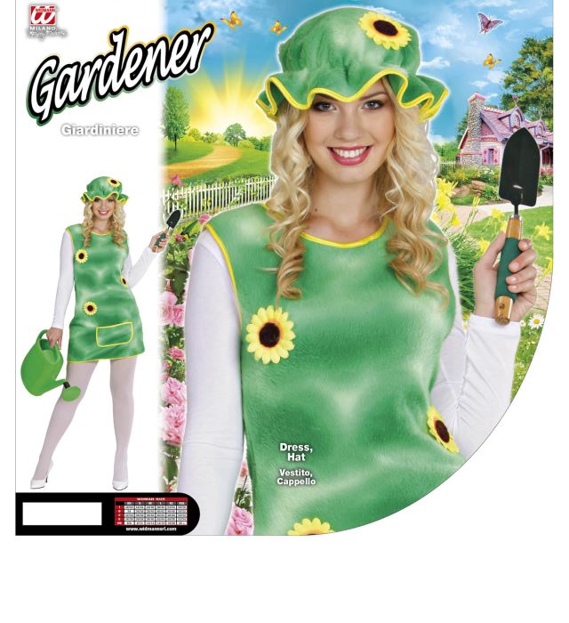 Garten-Kleid mit passendem Hut als Fasnachtskostüm