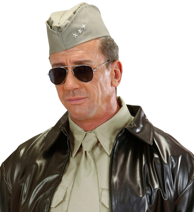 US-Soldat Mütze mit drei Sternen als kostümzubehör für Fasnacht und Karneval