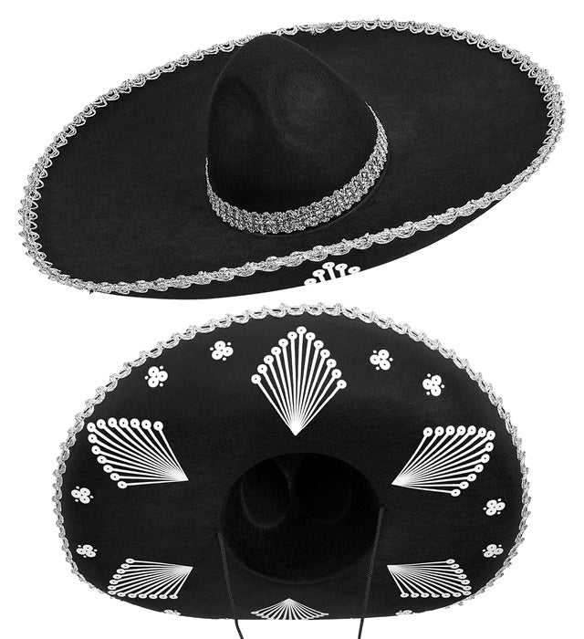 Brauner Filz-Sombrero mit 57 cm Durchmesser für Fasnacht und Karneval
