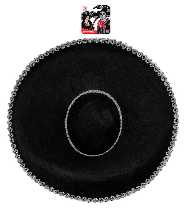 Brauner Filz-Sombrero mit 57 cm Durchmesser für Fasnacht und Karneval