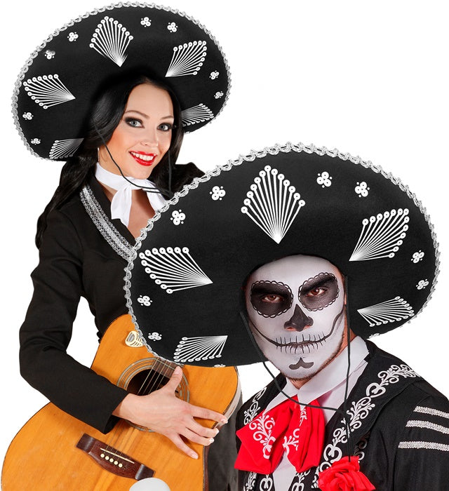 Brauner Filz-Sombrero mit 57 cm Durchmesser für Fasnacht und Karneval