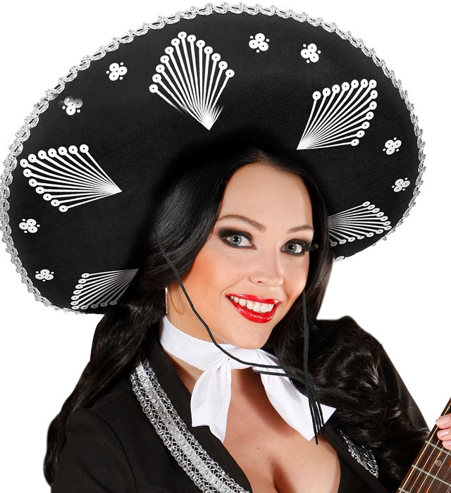 Brauner Filz-Sombrero mit 57 cm Durchmesser für Fasnacht und Karneval