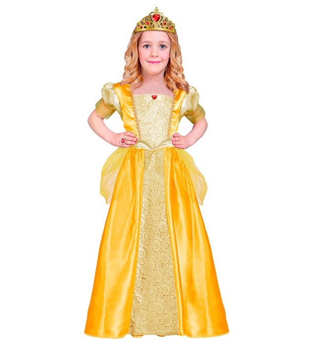 Prinzessinnen-Kleid mit funkelnder Tiara für Kinderkostüm