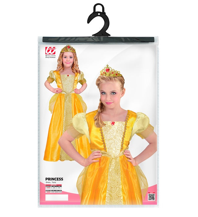 Prinzessinnen-Kleid mit funkelnder Tiara für Kinderkostüm