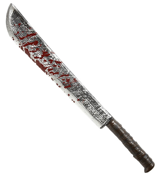 Blutverschmierte Machete 75 cm als gruseliges Fasnacht und Halloween Zubehör